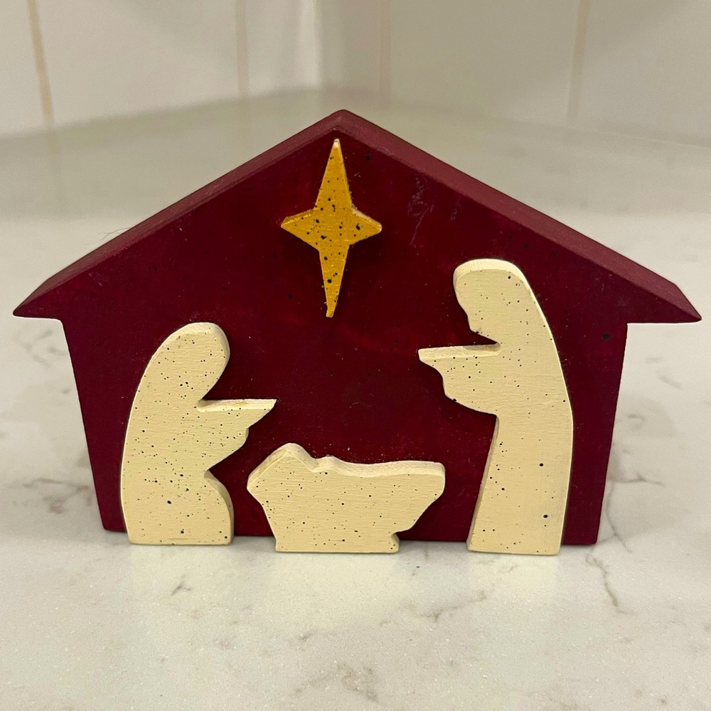 Wooden Nativity Scene